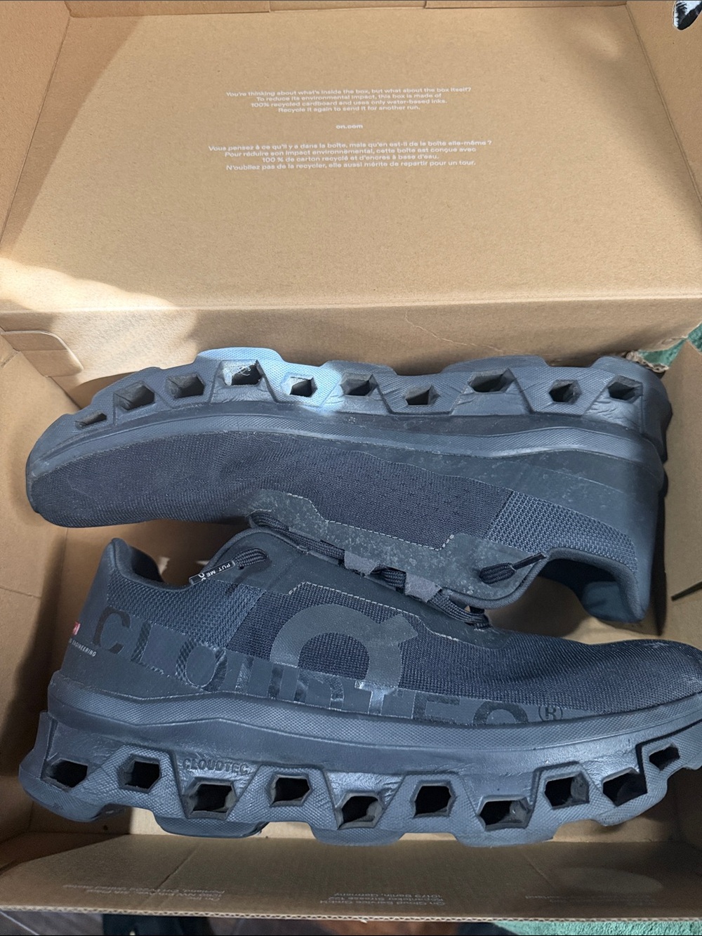 On Running Men's Black Cloudtec Cushioning Sneakers